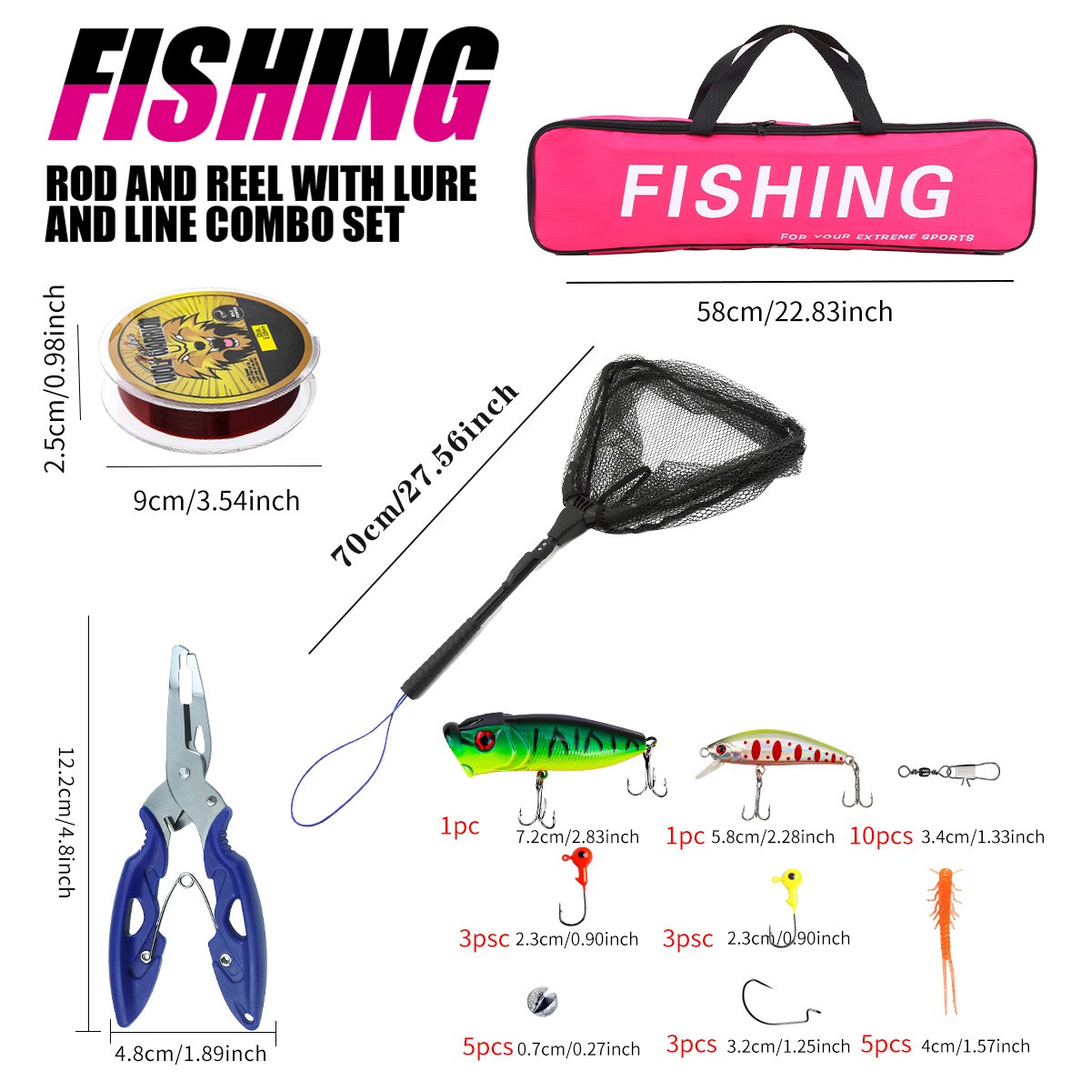 Fishing Pole Set Full Kits Wit - огляд і ціна Fishing Line Spooler